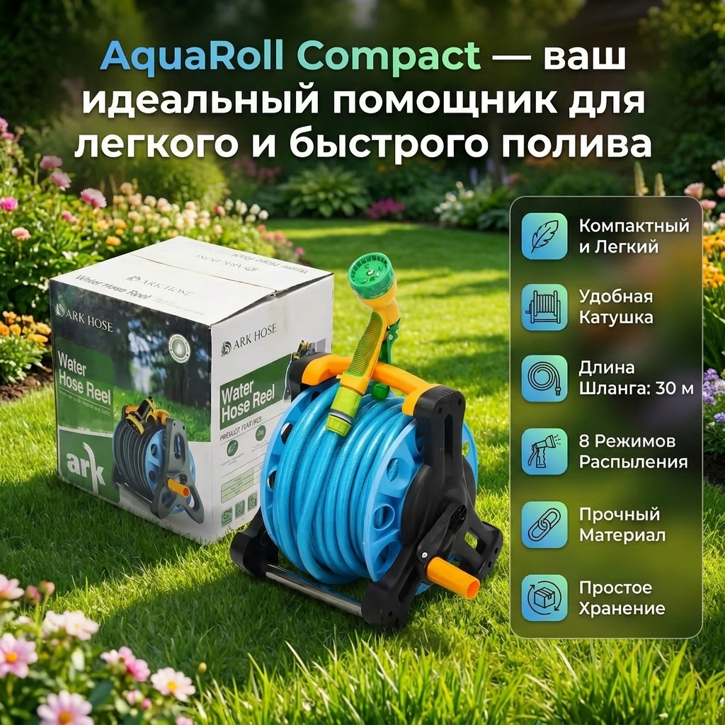 Садовый шланг на катушке AquaRoll Compact 