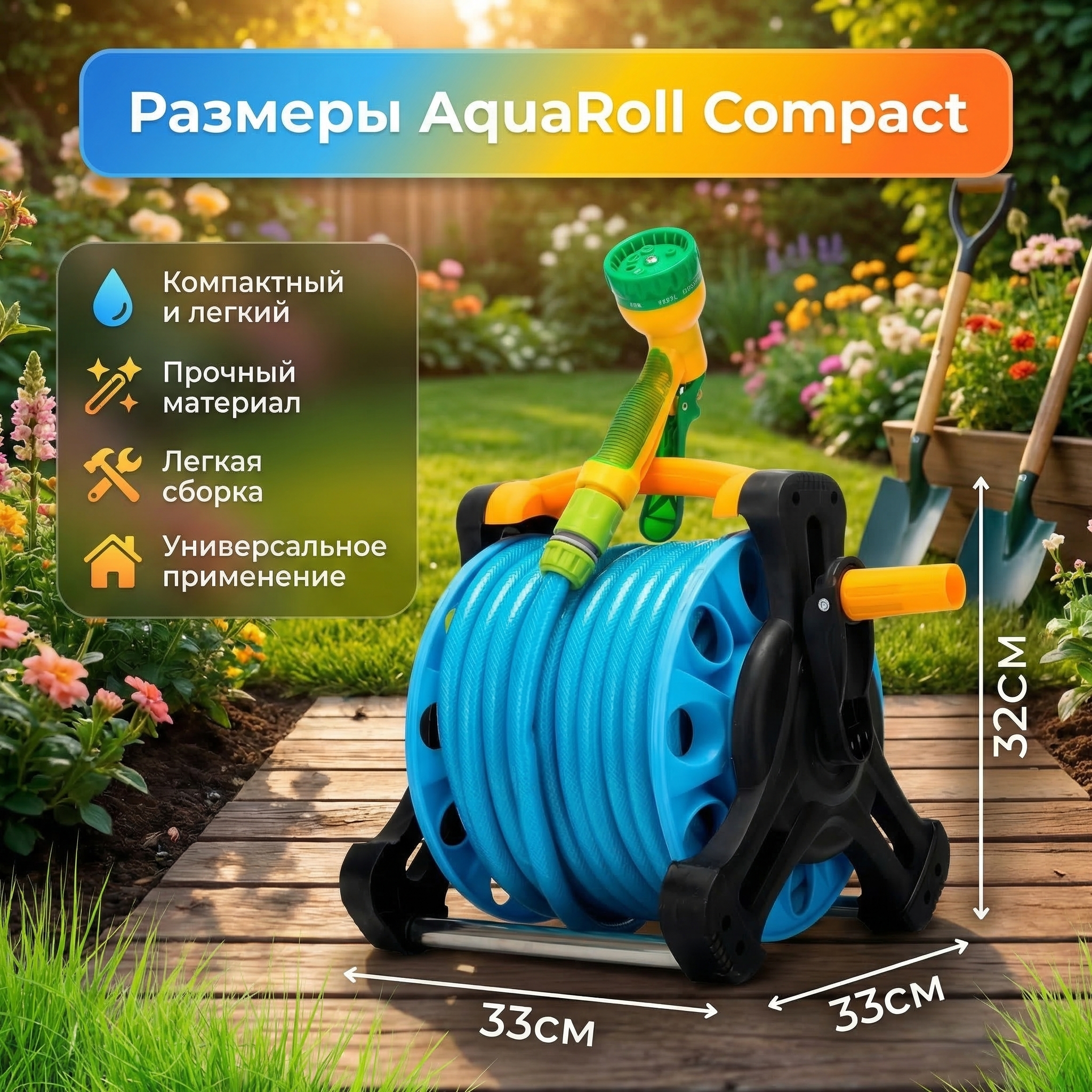 Садовый шланг на катушке AquaRoll Compact 